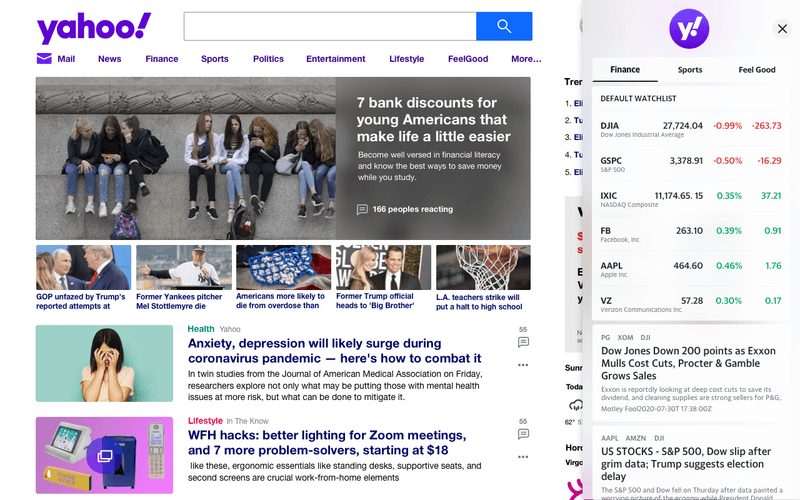 Yahoo Browser Extensions News Sports And Finance